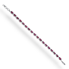 Sterling Silver Garnet Bracelet SSBR82