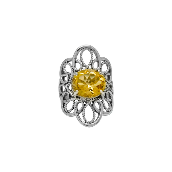 Sterling Silver Citrine Ring SSR319