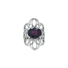Sterling Silver Garnet Ring SSR319