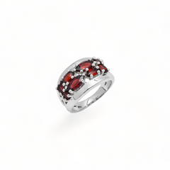 Sterling Silver Garnet Ring SSR318