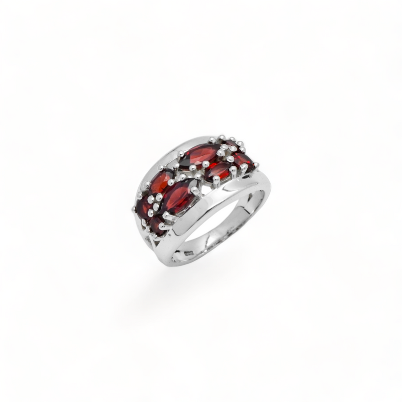 Sterling Silver Garnet Ring SSR318