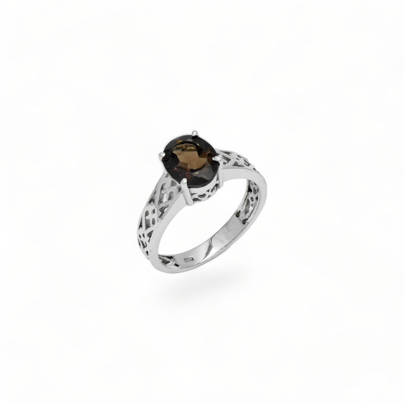 Sterling Silver Smoky Quartz Ring SSR100