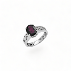 Sterling Silver Garnet Ring SSR100