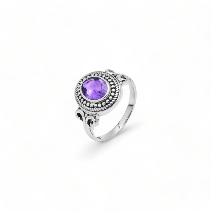 Sterling Silver Amethyst Ring SSR327