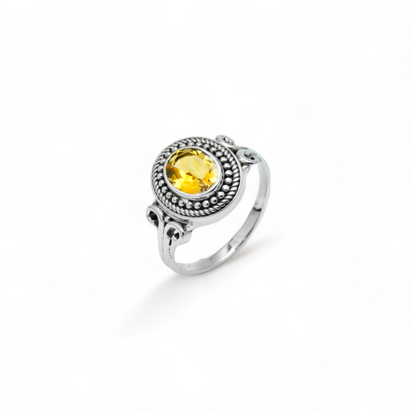 Sterling Silver Citrine Ring SSR327