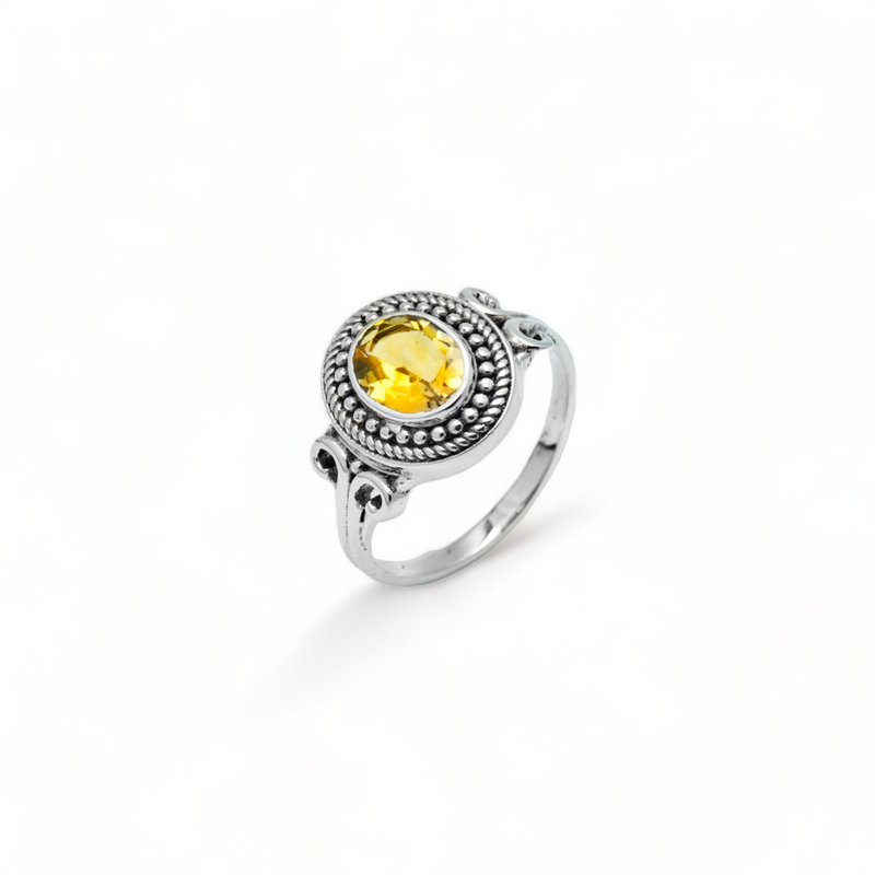 Sterling Silver Citrine Ring SSR327