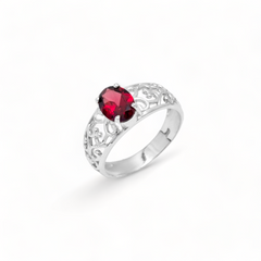 Sterling Silver Garnet Ring SSR156