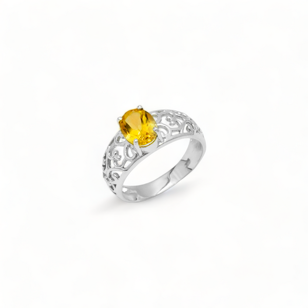 Sterling Silver Citrine Ring SSR156