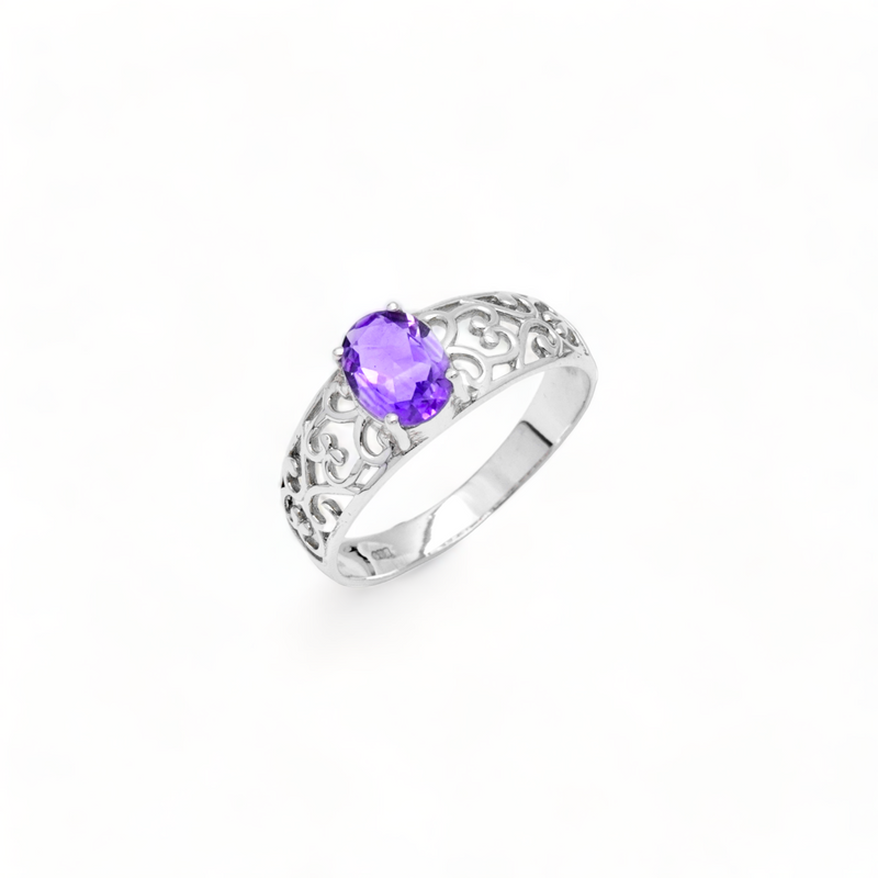 Sterling Silver Amethyst Ring SSR156