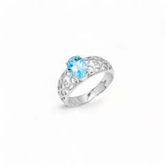 Sterling Silver Blue Topaz Ring SSR156