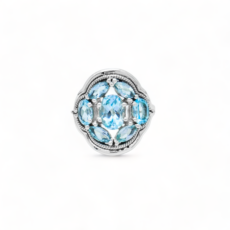 Sterling Silver Blue Topaz Ring SSR323