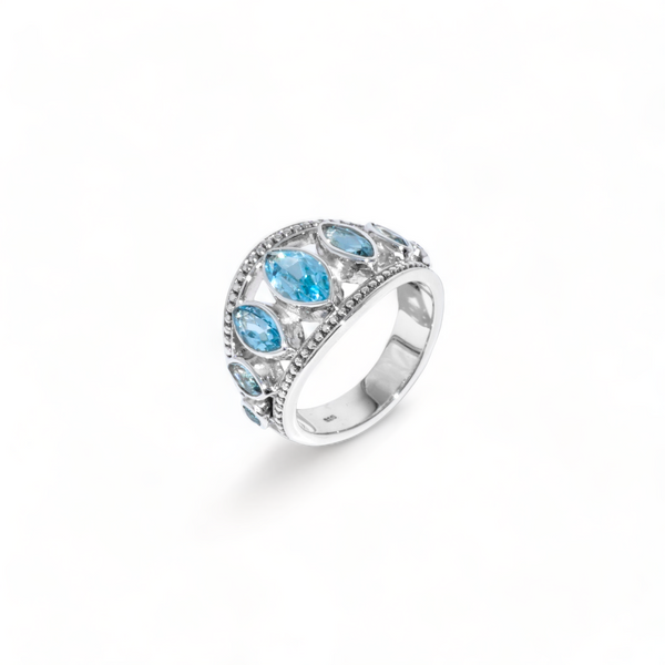 Sterling Silver Blue Topaz Ring SSR228