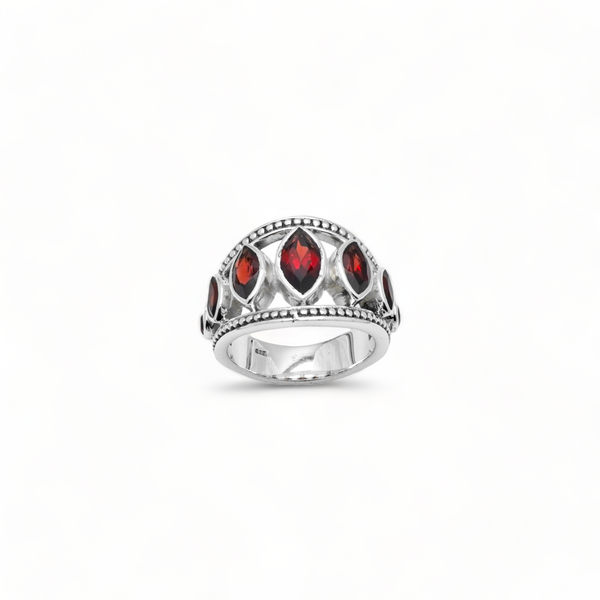 Sterling Silver Garnet Ring SSR228