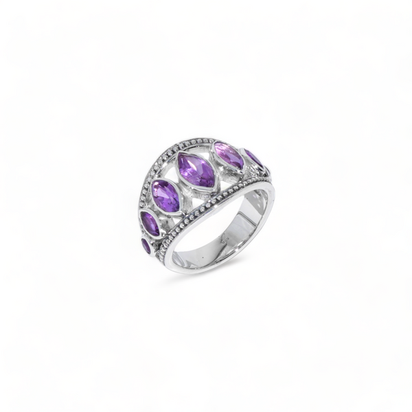 Sterling Silver Amethyst Ring SSR228