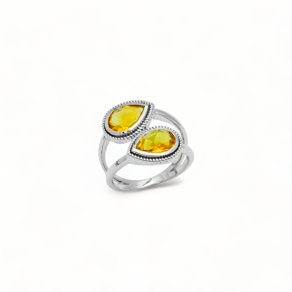 Sterling Silver Citrine Ring SSR322