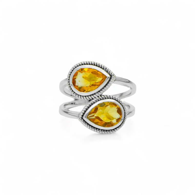 Sterling Silver Citrine Ring SSR322