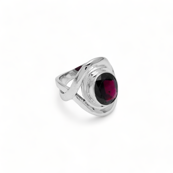 Sterling Silver Garnet Ring SSR60