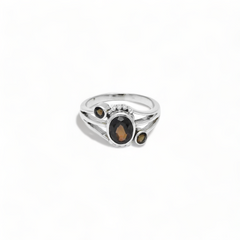 Sterling Silver Smoky Quartz Ring SSR198