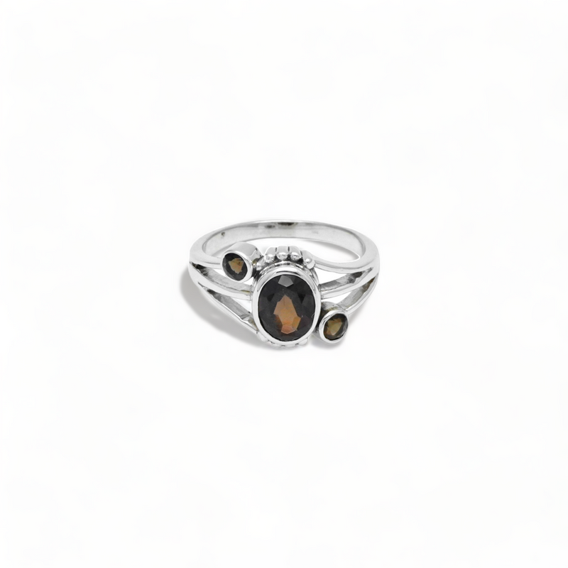 Sterling Silver Smoky Quartz Ring SSR198