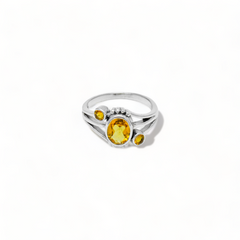 Sterling Silver Citrine Ring SSR198