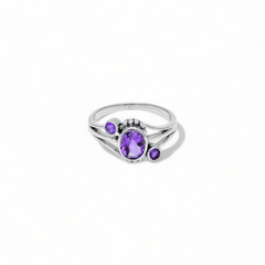 Sterling Silver Amethyst Ring SSR198