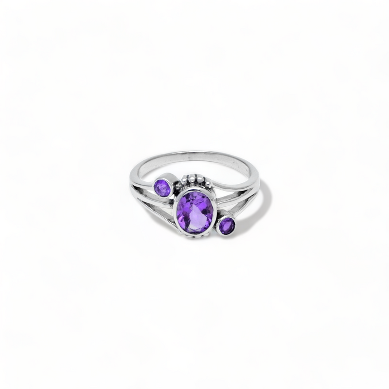Sterling Silver Amethyst Ring SSR198
