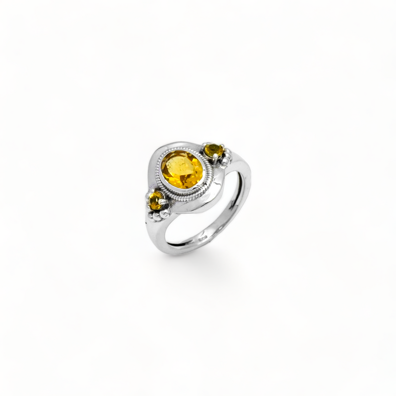 Sterling Silver Citrine Ring SSR321