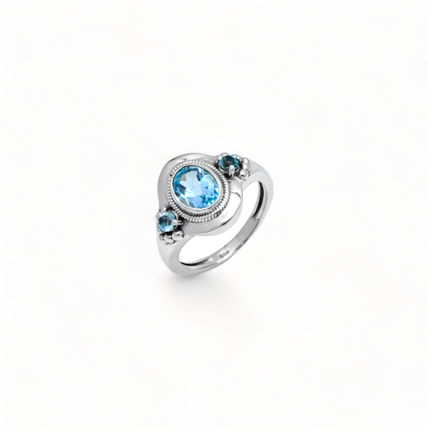 Sterling Silver Blue Topaz Ring SSR321