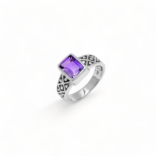 Sterling Silver Amethyst Ring SSR253