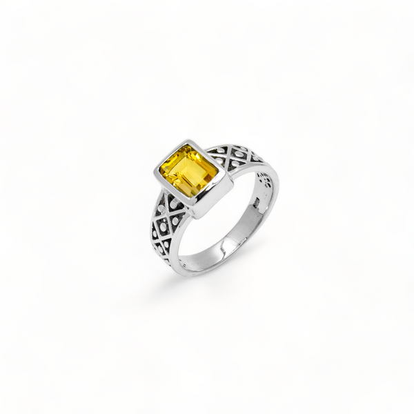 Sterling Silver Citrine Ring SSR253