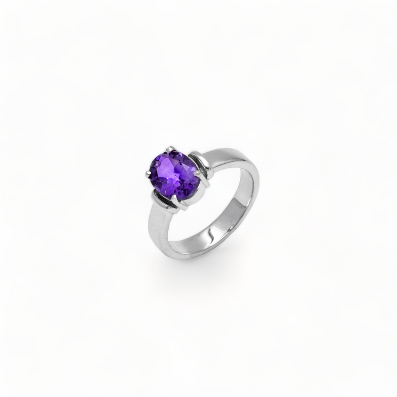 Sterling Silver Amethyst Ring SSR328