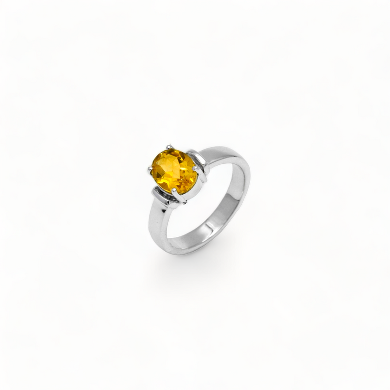 Sterling Silver Citrine Ring SSR328