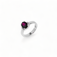 Sterling Silver Garnet Ring SSR328