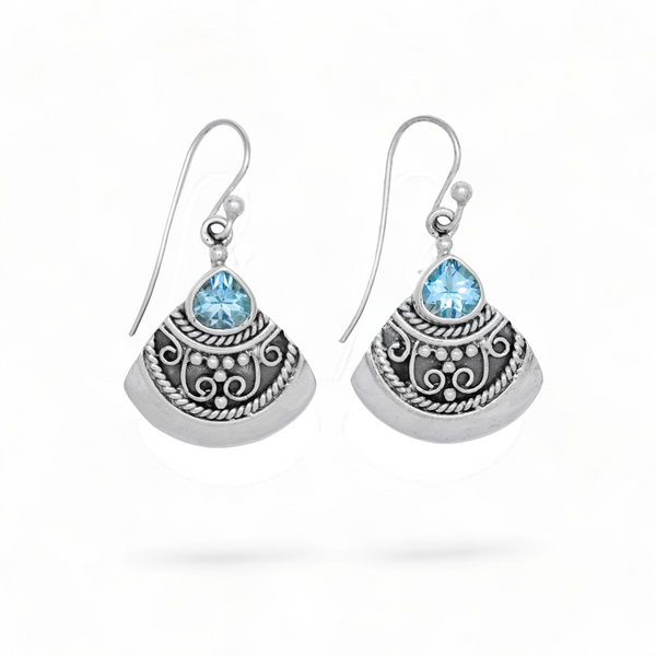 Sterling Silver Blue Topaz Earrings SSER207