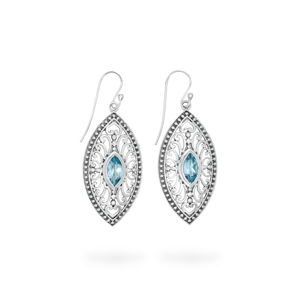 Sterling Silver Blue Topaz Earrings SSER148