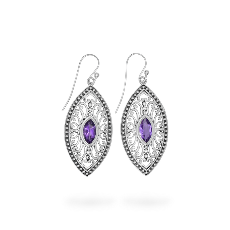 Sterling Silver Amethyst Earrings SSER148