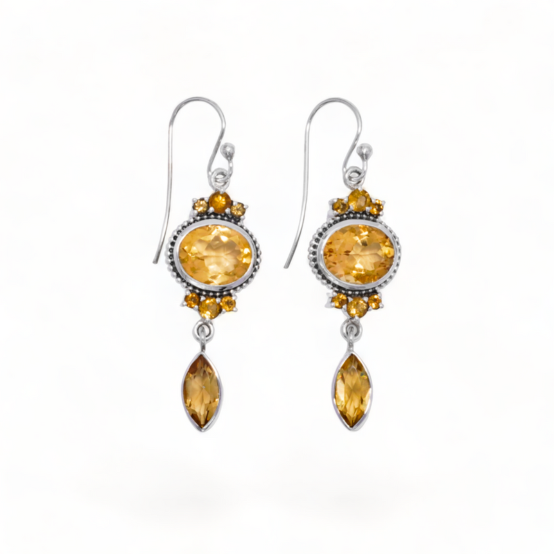 Sterling Silver Citrine Earrings SSER16