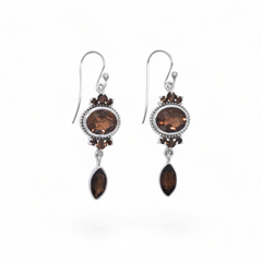 Sterling Silver Smoky Quartz Earrings SSER16