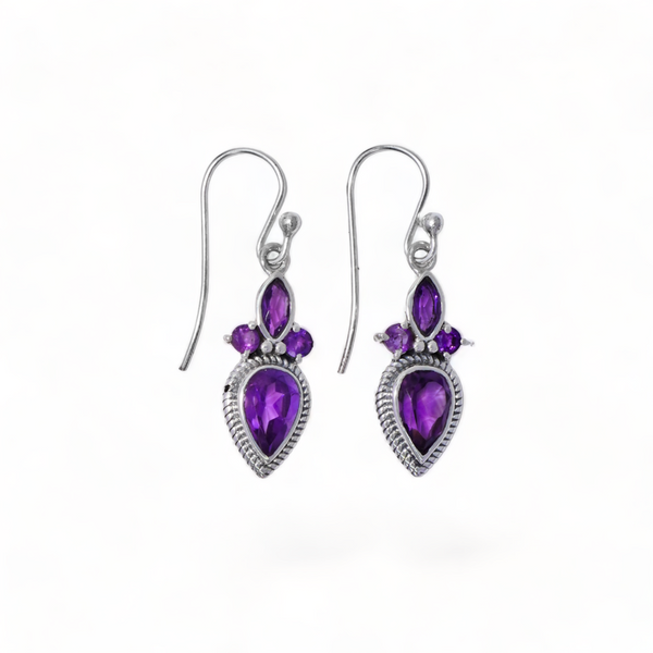 Sterling Silver Amethyst Earrings SSER199