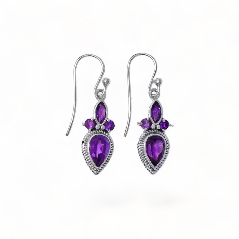Sterling Silver Amethyst Earrings SSER199