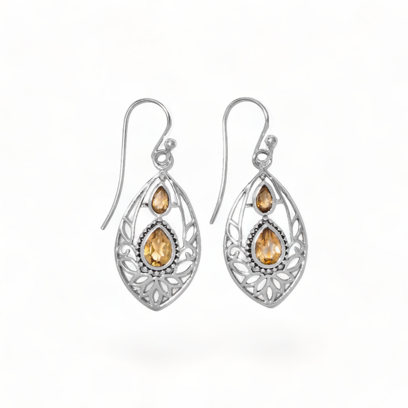 Sterling Silver Citrine Earrings SSER36