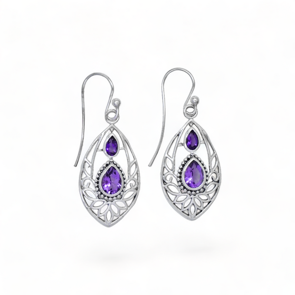 Sterling Silver Amethyst Earrings SSER36
