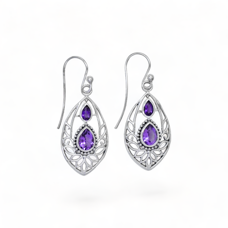 Sterling Silver Amethyst Earrings SSER36