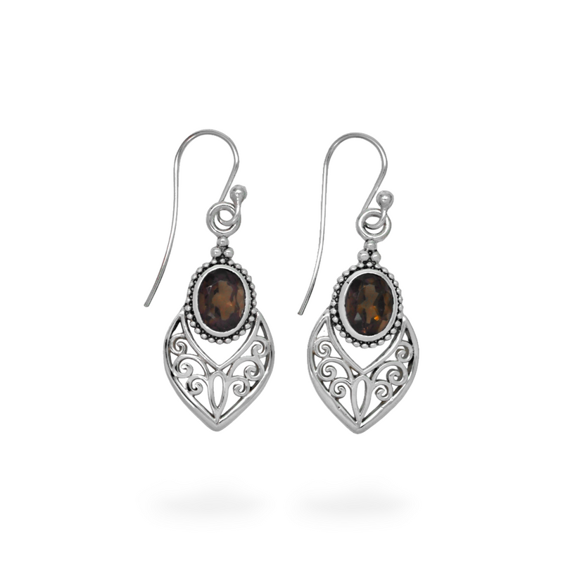 Sterling Silver Smoky Quartz Earrings SSER33