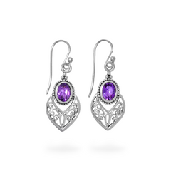 Sterling Silver Amethyst Earrings SSER33