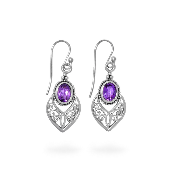 Sterling Silver Amethyst Earrings SSER33