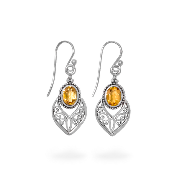 Sterling Silver Citrine Earrings SSER33