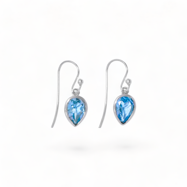 Sterling Silver Blue Topaz Earrings SSER87