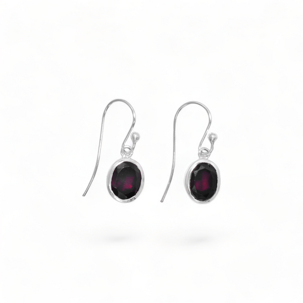 Sterling Silver Garnet Earrings SSER92
