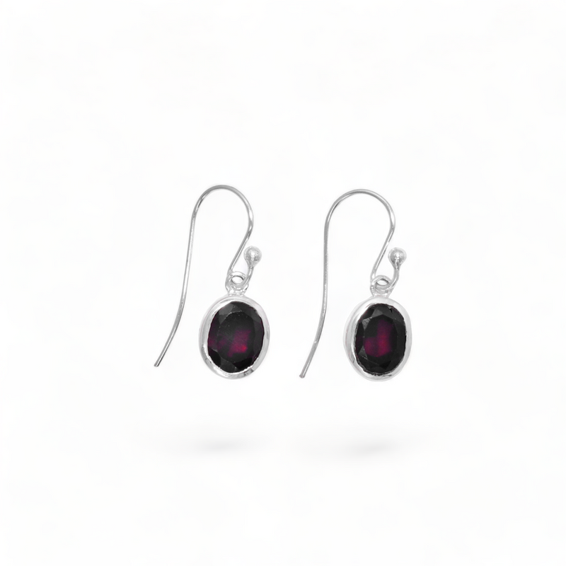 Sterling Silver Garnet Earrings SSER92